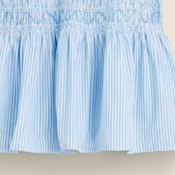 J. Crew blue and white Paloma top in stripe NWT smocked size large - Picture 7 of 12